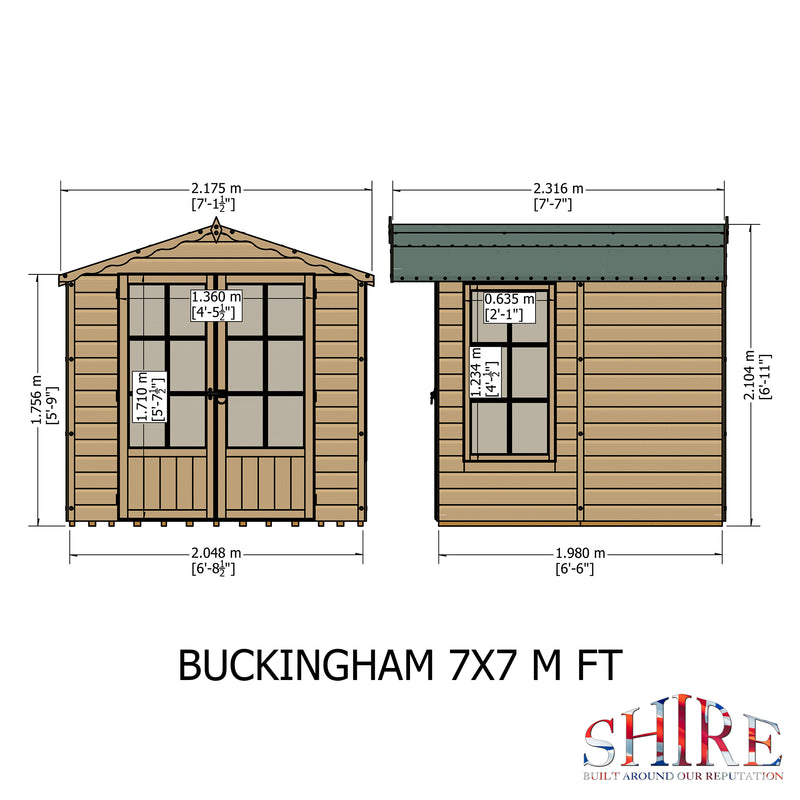 Shire Buckingham Summerhouse (7x7) BUCK0707DSL-1AA 5060437981957