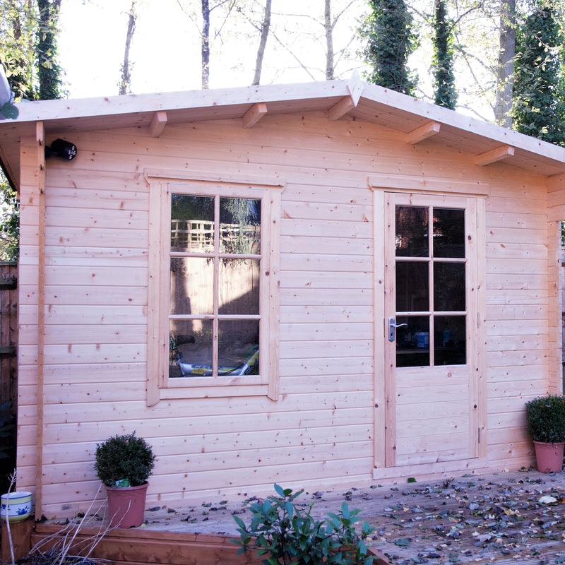 Shire Bucknells 28mm Log Cabin (12x8) BUCN1208L28-1AA - Outside Store