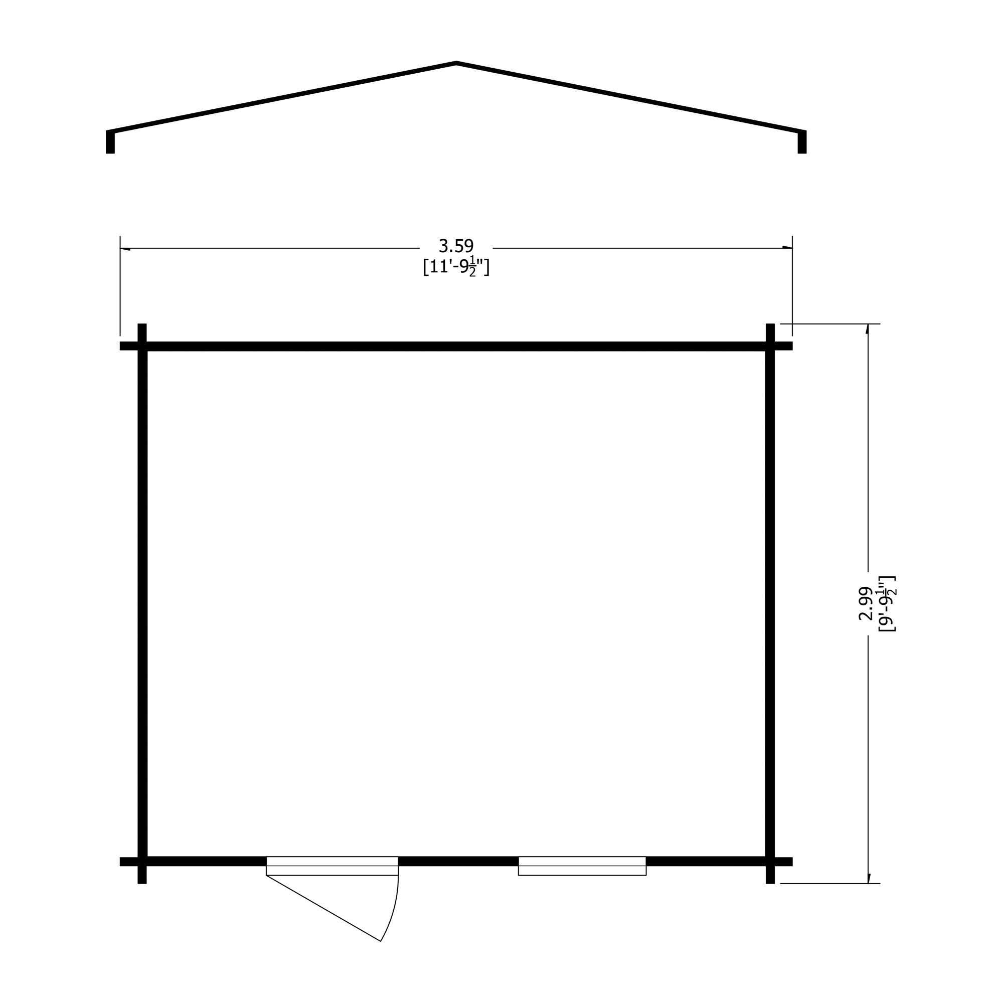 Shire Bucknells 28mm Log Cabin (12x10) BUCN1210L28-1AA - Outside Store