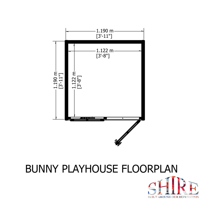 Shire Bunny Playhouse (4x4) BUNN0404DSL-1AA 5060437982060 - Outside Store