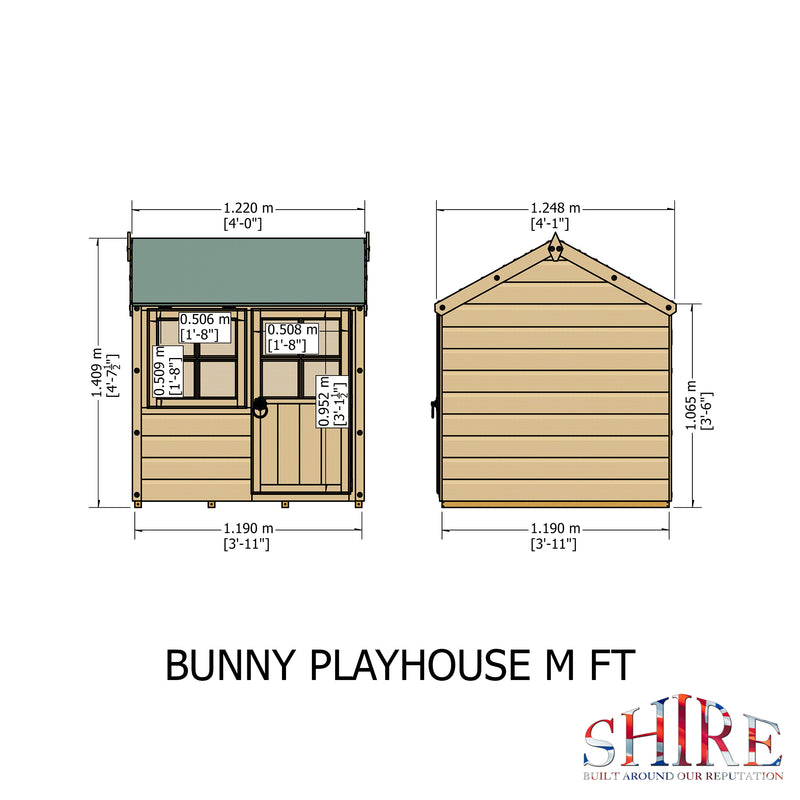 Shire Bunny Playhouse (4x4) BUNN0404DSL-1AA 5060437982060 - Outside Store