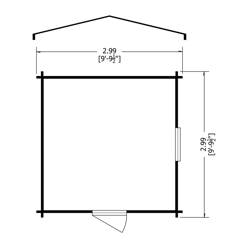 Shire Camelot 19mm Log Cabin (10x10) CAME1010L19-1AA - Outside Store