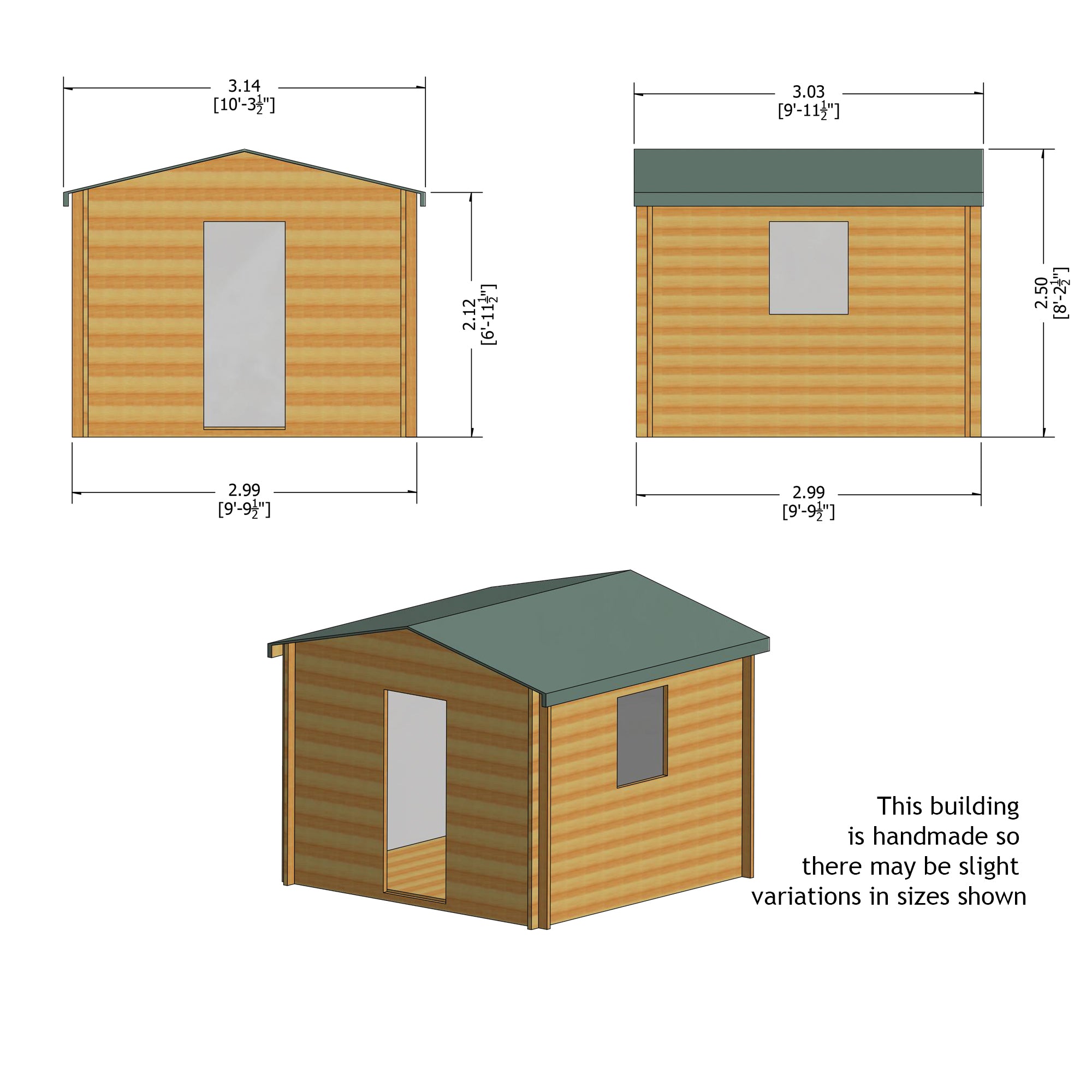 Shire Camelot 19mm Log Cabin (10x10) CAME1010L19-1AA - Outside Store