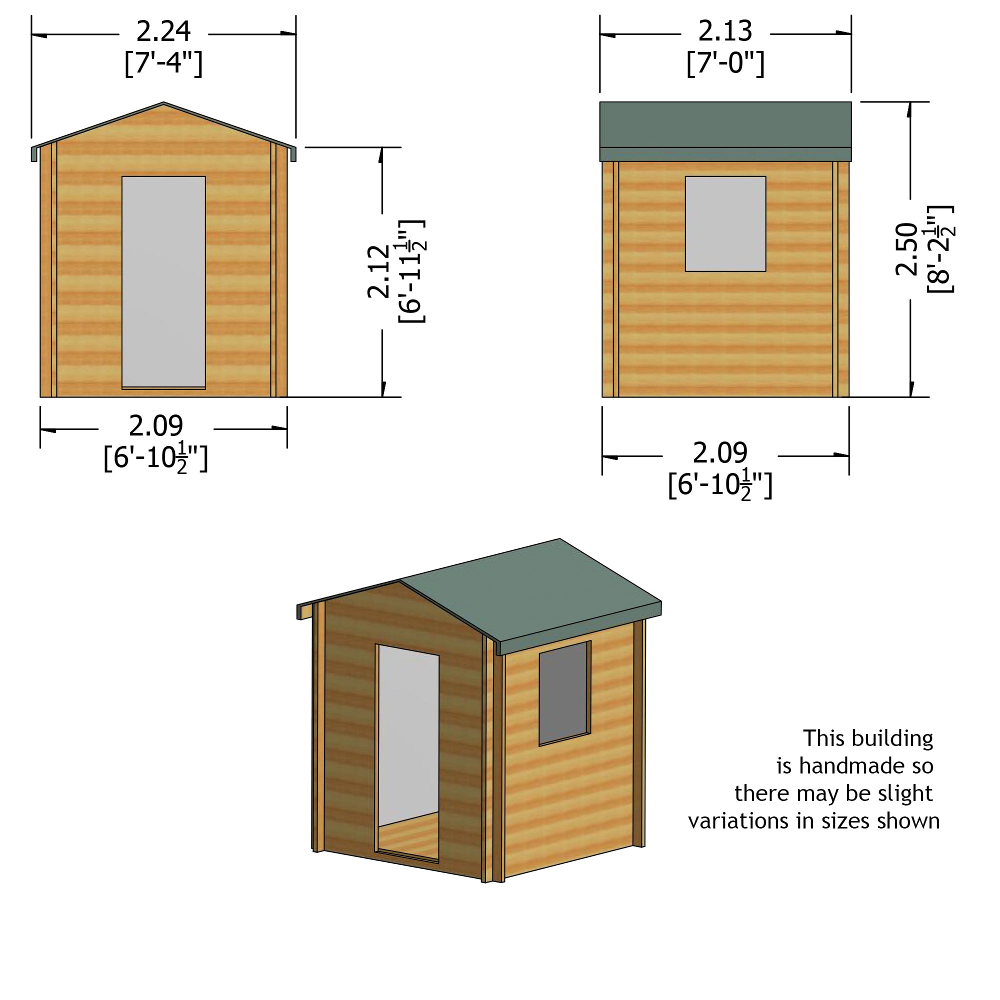 Shire Camelot 19mm Log Cabin (7x7) CAME0707L19-1AA 5060437984422 - Outside Store