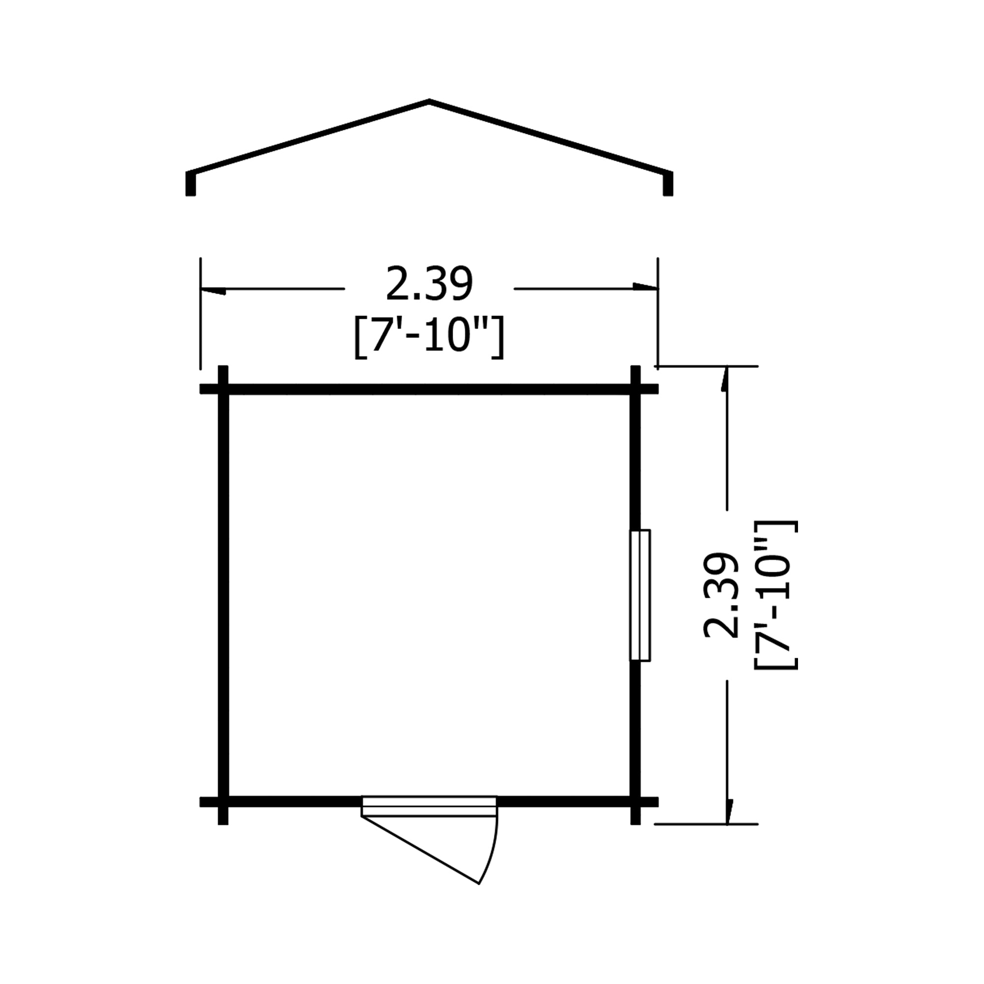 Shire Camelot 19mm Log Cabin (8x8) CAME0808L19-1AA 5060437984439 - Outside Store