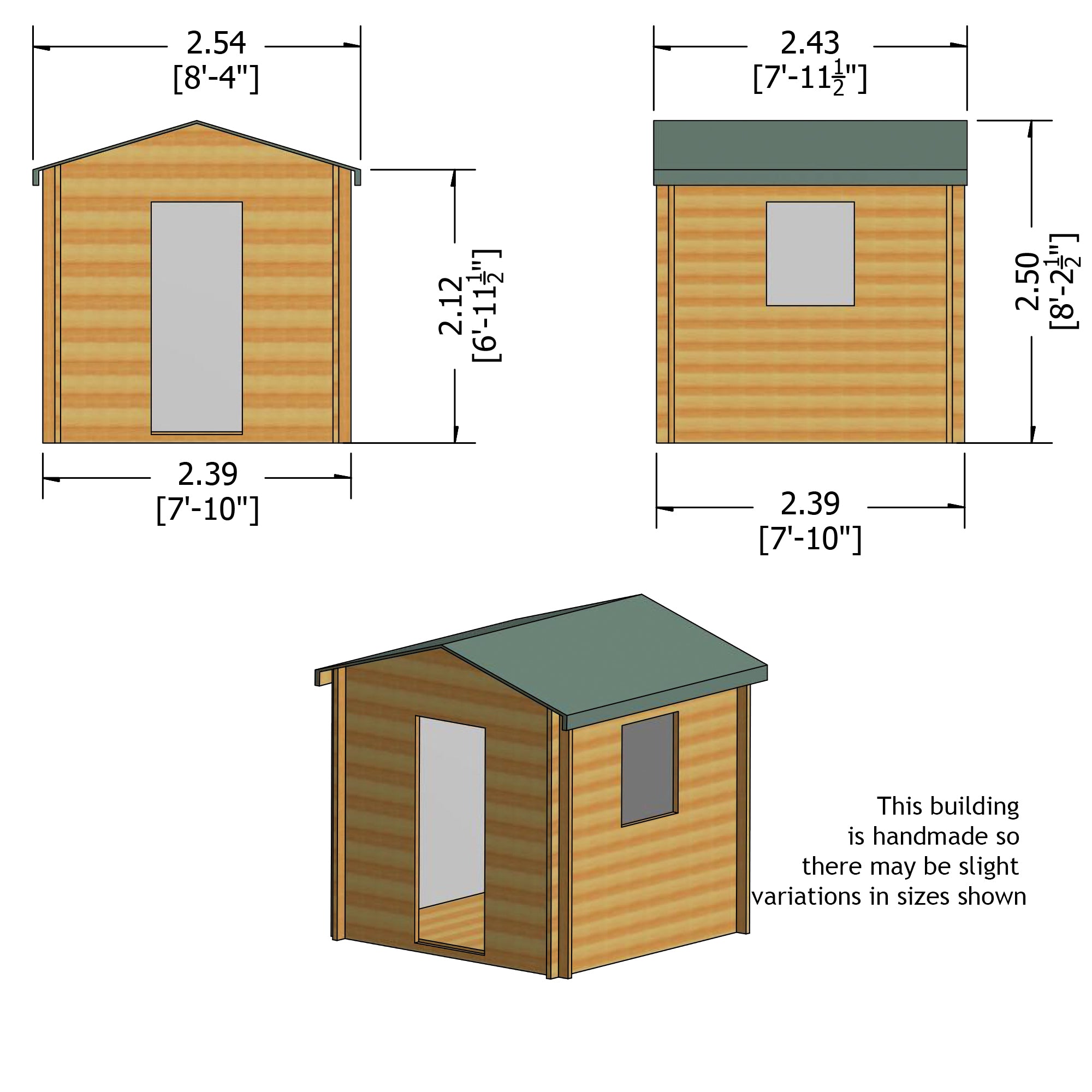 Shire Camelot 19mm Log Cabin (8x8) CAME0808L19-1AA 5060437984439 - Outside Store