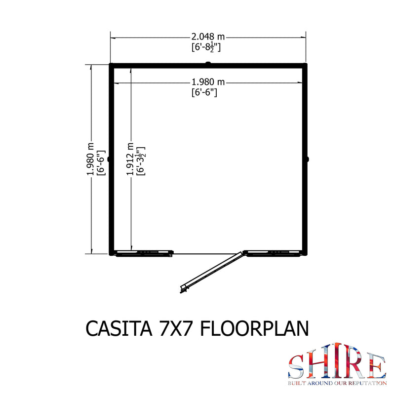 Shire Casita Shed (7x7) CASI0707DSL-1AA 5060437981810 - Outside Store