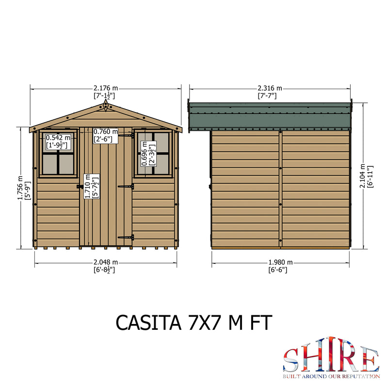 Shire Casita Shed (7x7) CASI0707DSL-1AA 5060437981810 - Outside Store