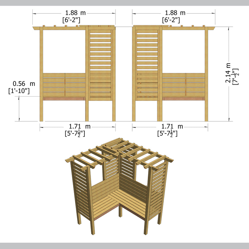 Shire Pressure Treated Clematis Corner Arbour CLEM0101PSL-1AA 5060490130316 - Outside Store