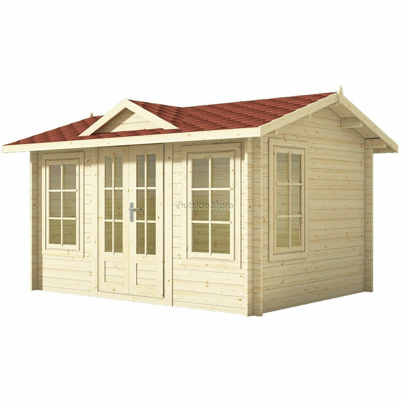 Eurowood (Eurovudas) Clockhouse Log Cabin 4x3m (13x10), 44mm - Outside Store