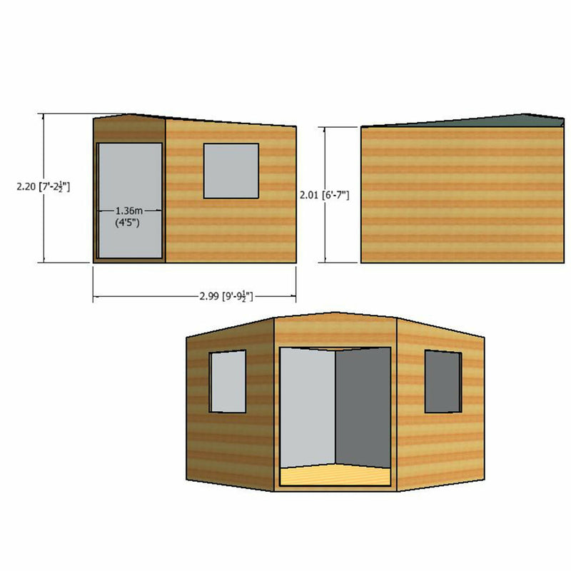 Shire Corner Shed Premium (10x10) CNRS1010DSL-1AA 5019804101009 - Outside Store