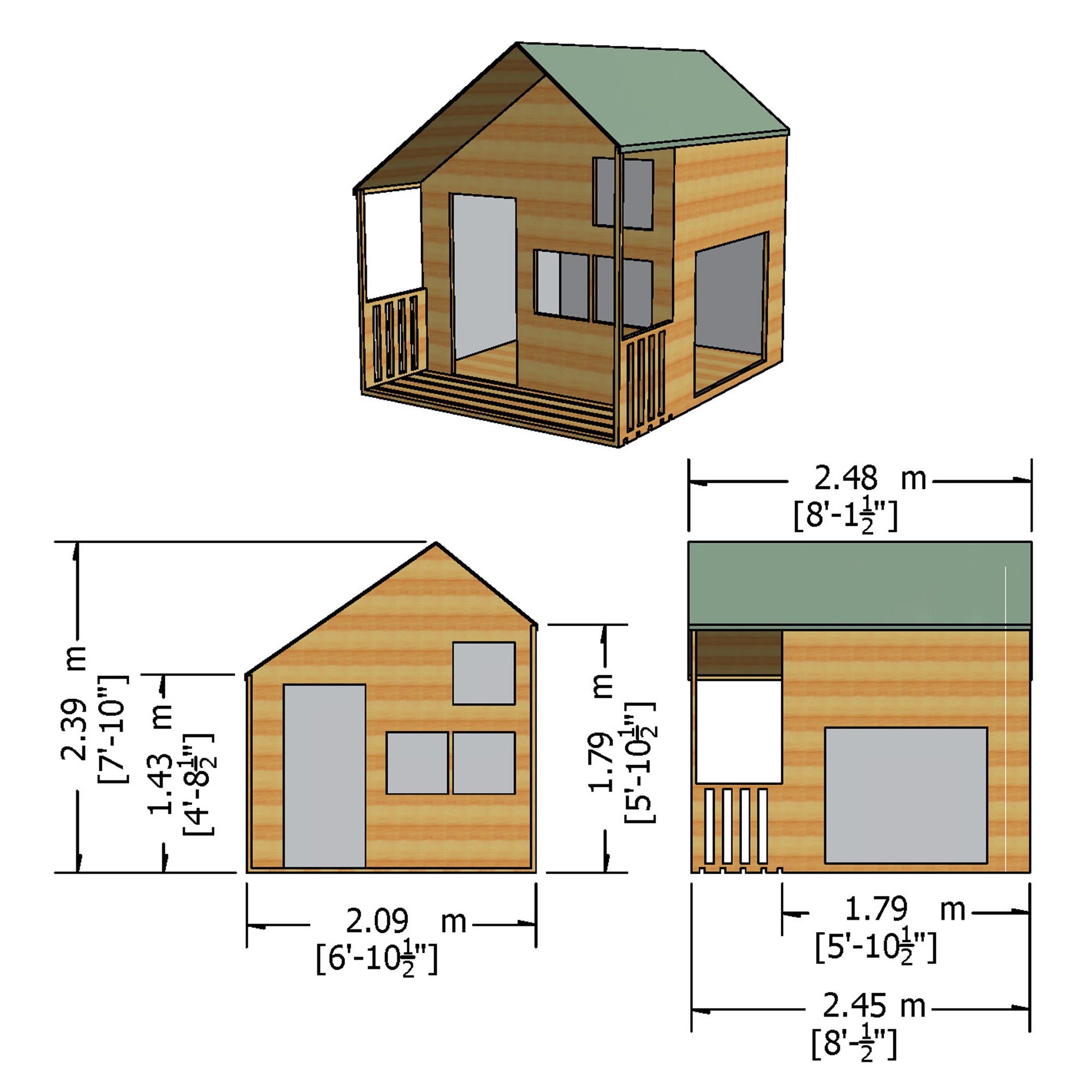 Shire Crib Playhouse (7x8) CRIB0708DSL-1AA 5060437987331