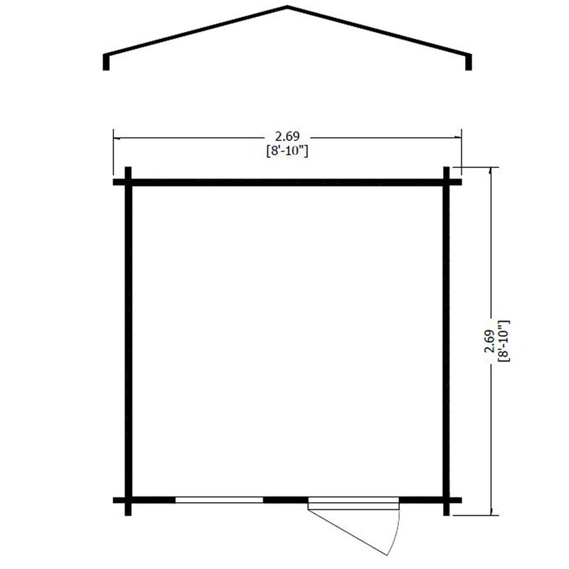 Shire Crinan 19mm Log Cabin (9X9) CRIN0909L19-1AA 5060437988802 - Outside Store