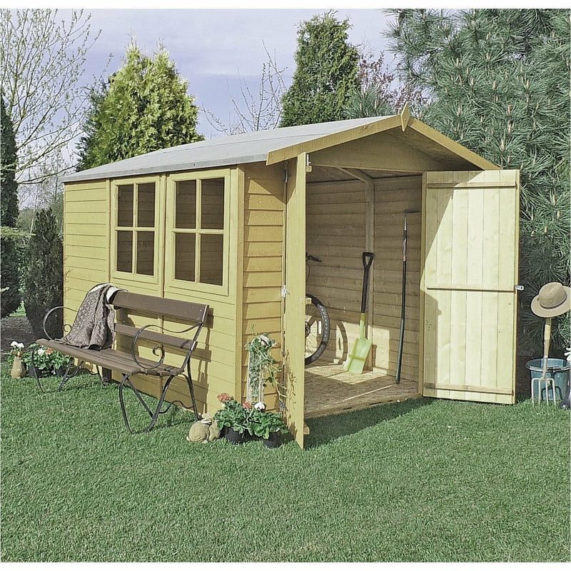 Shire Pressure Treated Overlap Shed Double Door (10x7) OVED1007POL-1AA 5060490130187 - Outside Store