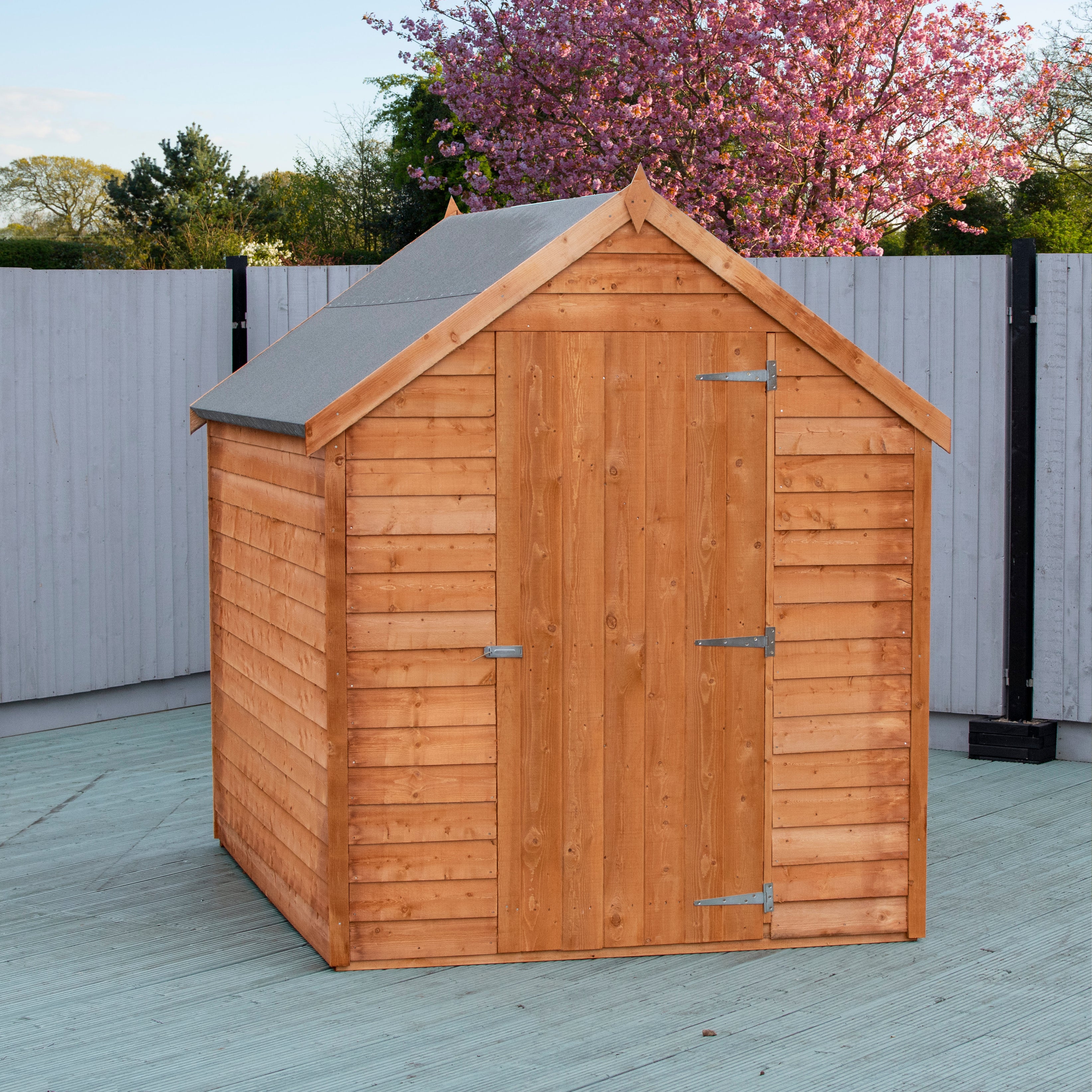 Shire Dip Treated Overlap Value Shed Single Door With Window (7x5) OVSW0705DOL-1AA 5060490134512 - Outside Store