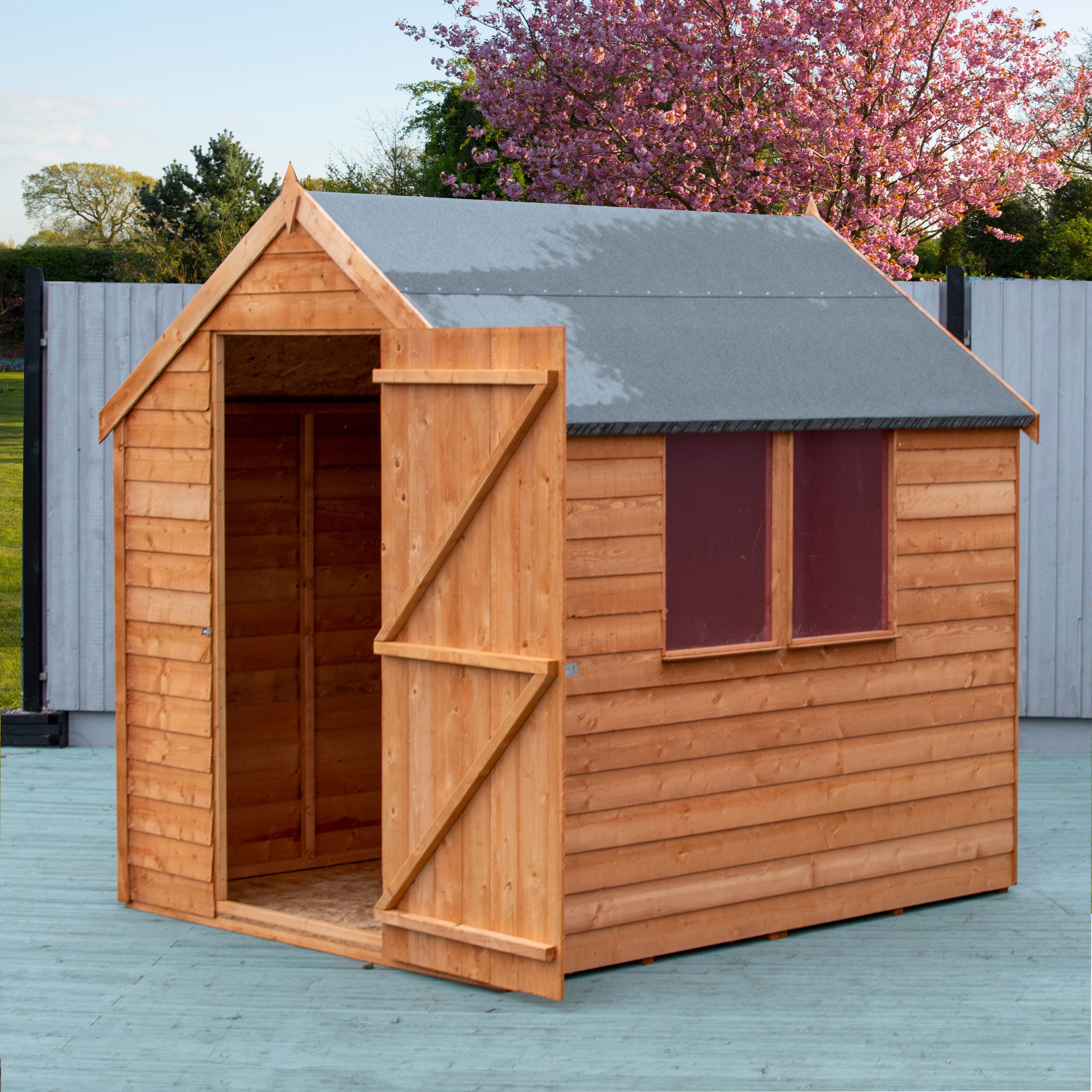 Shire Dip Treated Overlap Value Shed Single Door With Window (7x5) OVSW0705DOL-1AA 5060490134512 - Outside Store