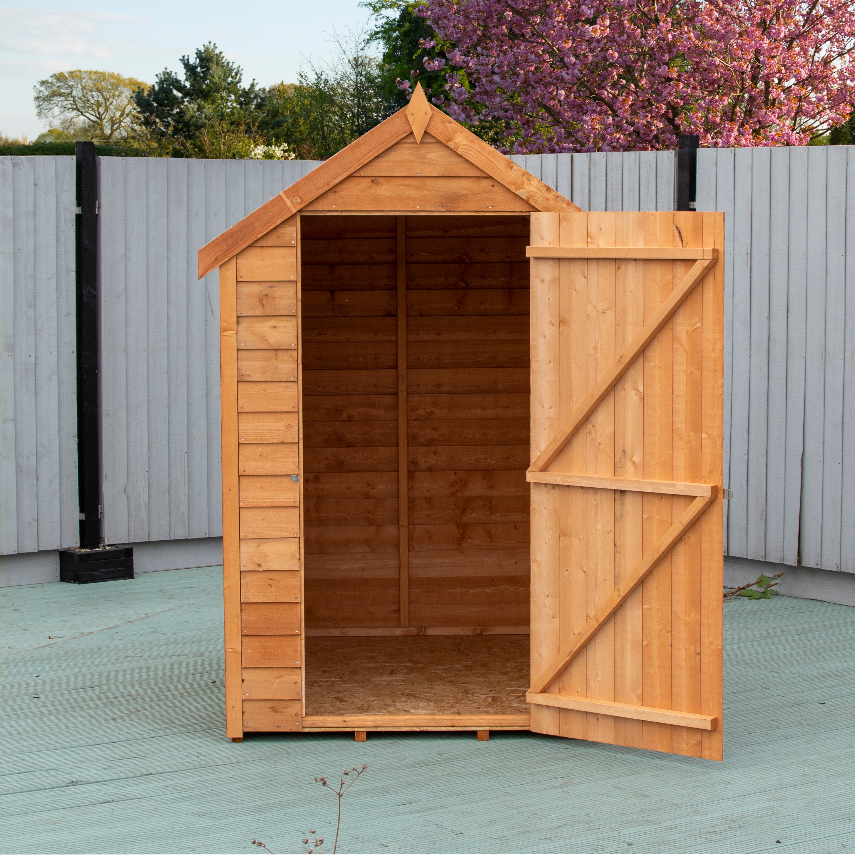 Shire Dip Treated Overlap Value Shed Single Door with Window (6x4) OSVW0604DOL-1AA 5060490124406 - Outside Store