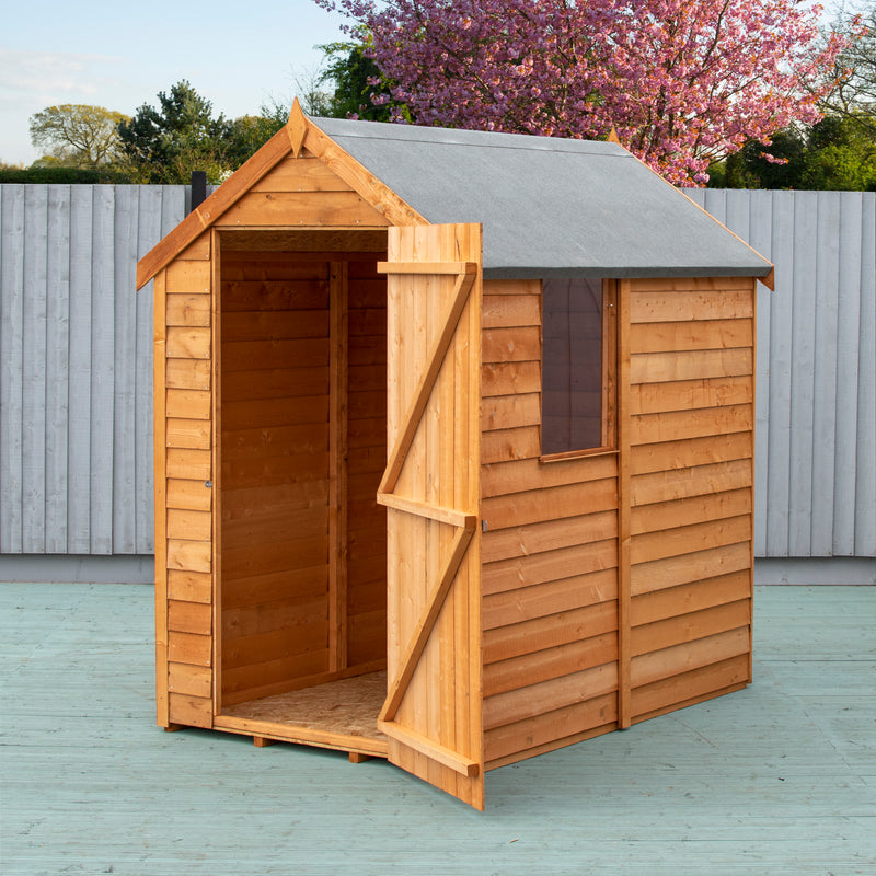 Shire Dip Treated Overlap Value Shed Single Door with Window (6x4) OSVW0604DOL-1AA 5060490124406 - Outside Store