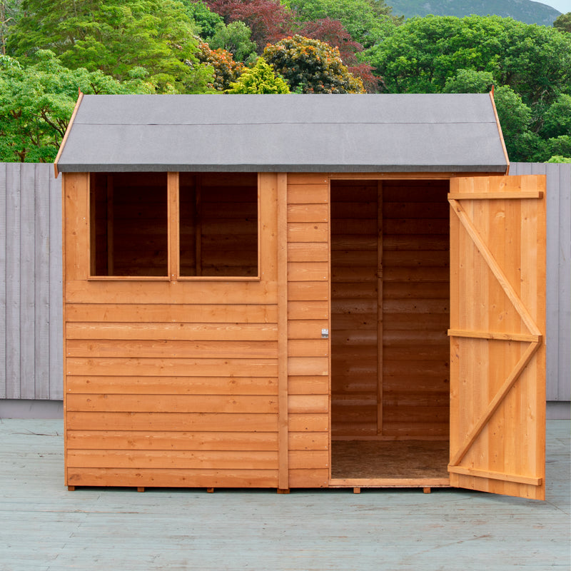 Shire Dip Treated Overlap Shed Single Door Reverse Apex Amaryllis (8x6) OVSR0806DOL-1AA 5060490134475 - Outside Store