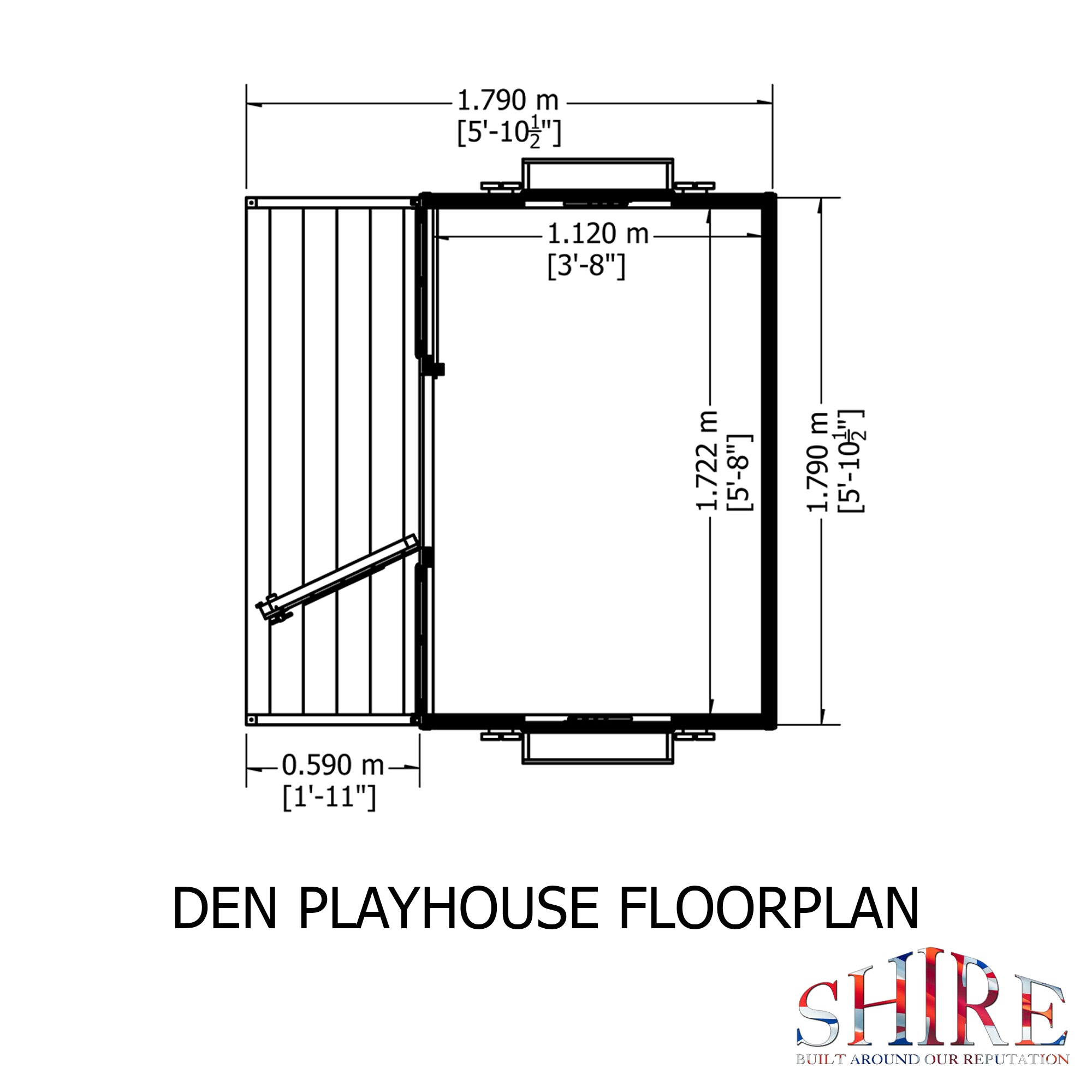 Shire Den Playhouse (6x6) DENP0606DSL-1AA 5060537987287