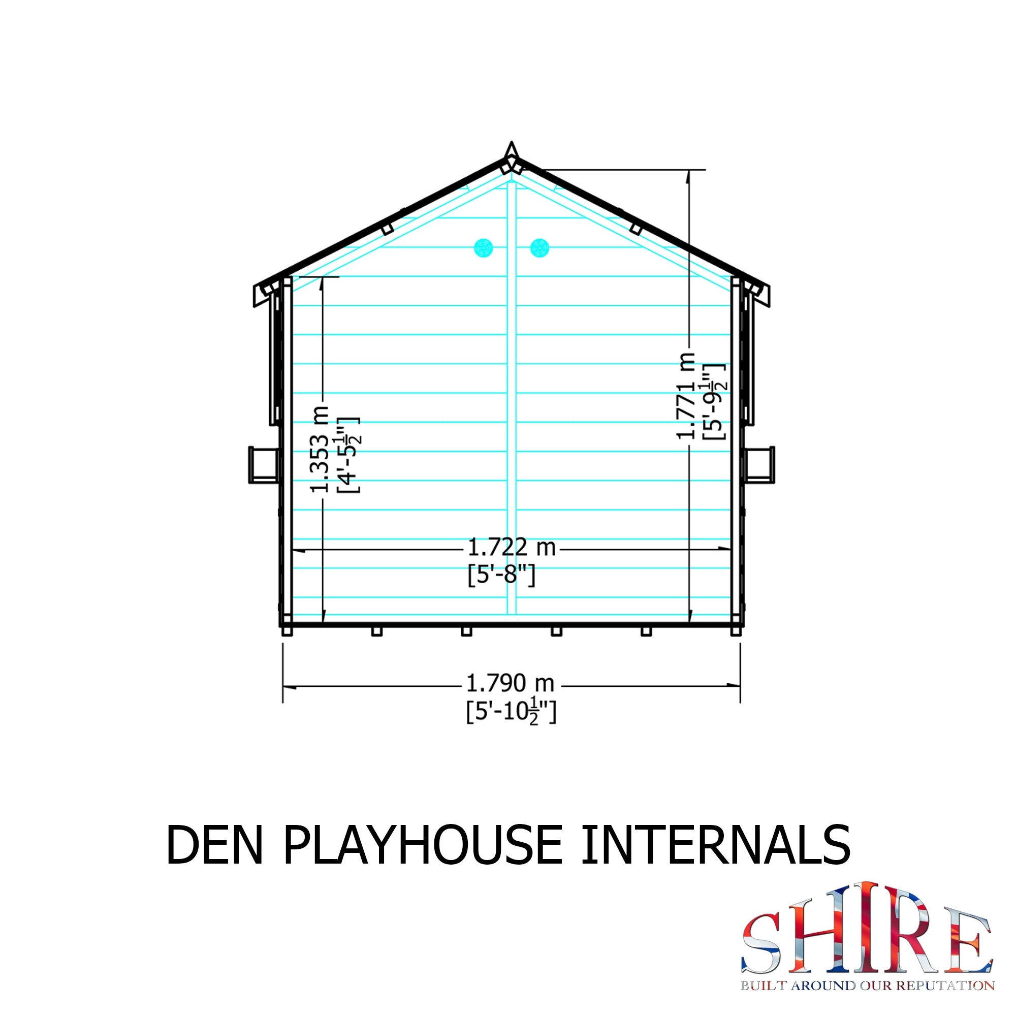 Shire Den Playhouse (6x6) DENP0606DSL-1AA 5060537987287