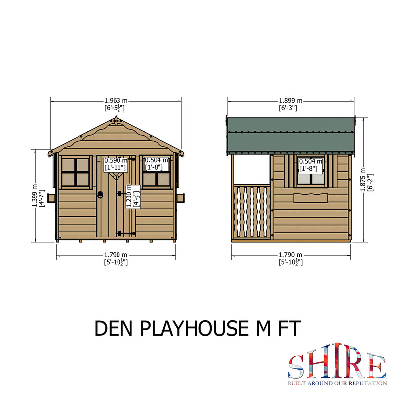 Shire Den Playhouse (6x6) DENP0606DSL-1AA 5060537987287