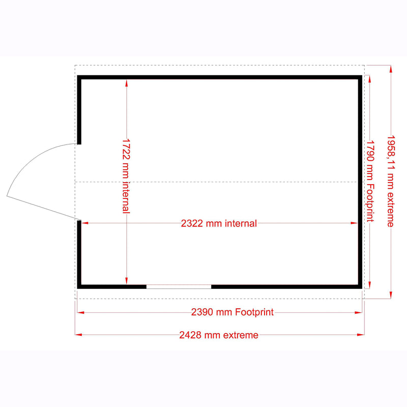 Shire Durham Pressure Treated Shiplap Range Shed Single Door (8x6) DURH0806PSL-1AA 5060490131153 - Outside Store