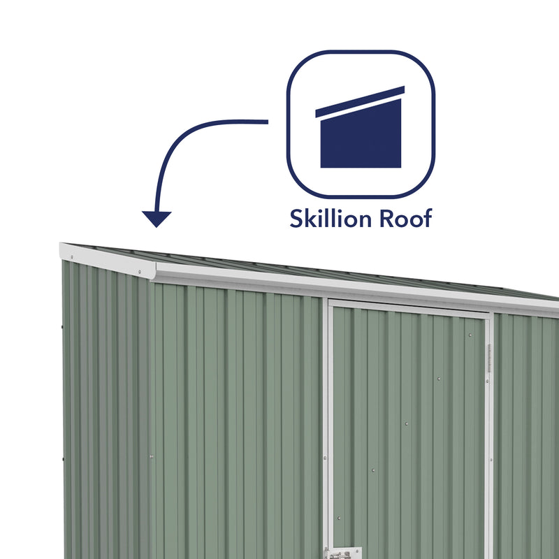 Mercia Absco Space Saver Titanium Pent Metal Shed in Pale Eucalyptus (7'5x3) (ESDXL20MET008 - EAN 5029442078830)