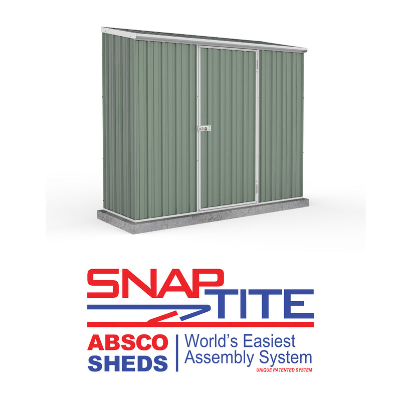 Mercia Absco Space Saver Titanium Pent Metal Shed in Pale Eucalyptus (7'5x3) (ESDXL20MET008 - EAN 5029442078830)