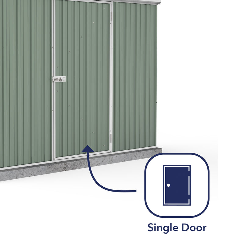 Mercia Absco Space Saver Titanium Pent Metal Shed in Pale Eucalyptus (7'5x3) (ESDXL20MET008 - EAN 5029442078830)