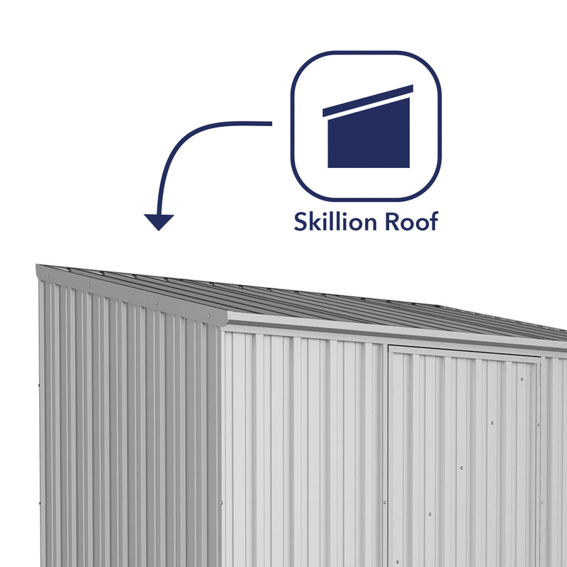 Mercia Absco Space Saver Titanium Pent Metal Shed in Zinc (7'5x5) (ESDXL20MET003 - EAN 5029442074634)