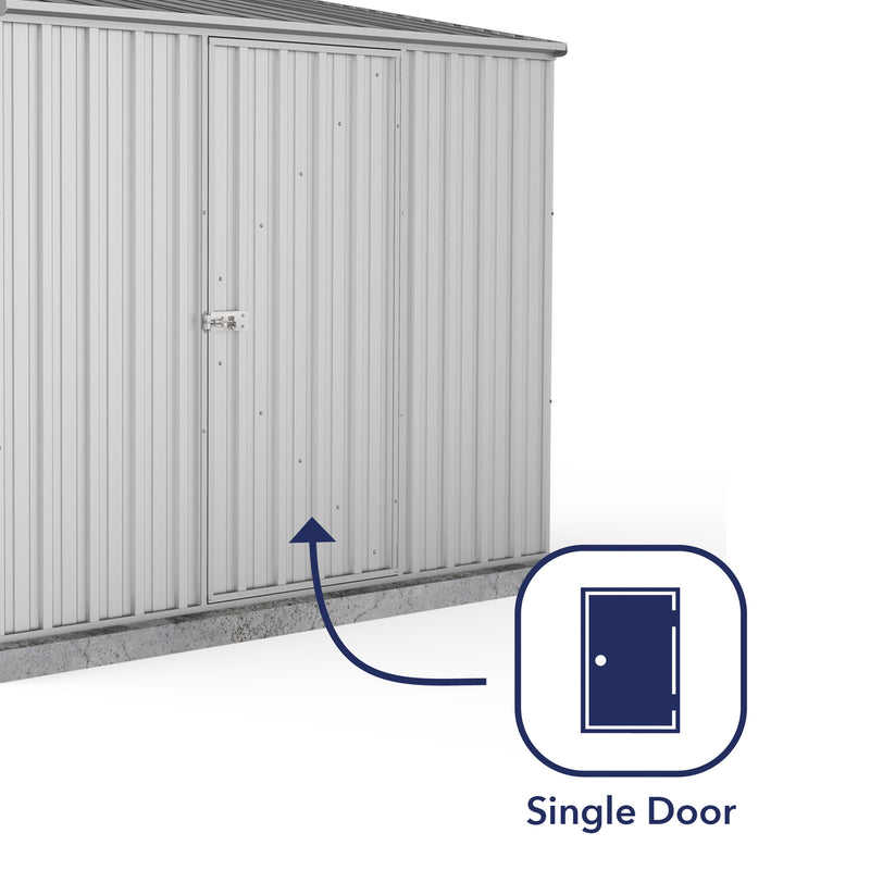 Mercia Absco Space Saver Titanium Pent Metal Shed in Zinc (7'5x5) (ESDXL20MET003 - EAN 5029442074634)