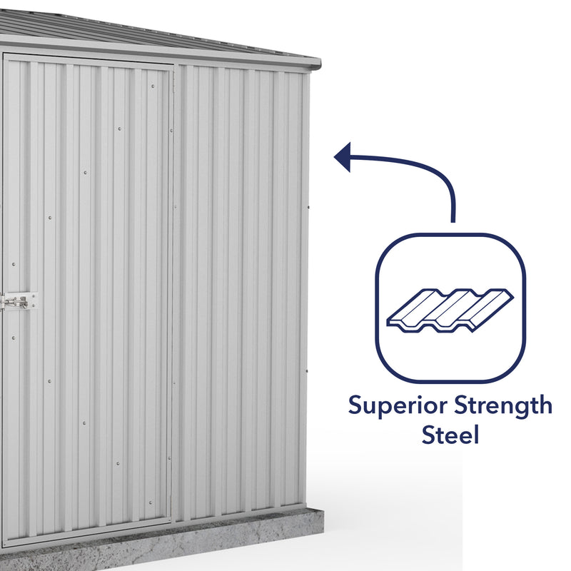 Mercia Absco Space Saver Titanium Pent Metal Shed in Zinc (7'5x5) (ESDXL20MET003 - EAN 5029442074634)