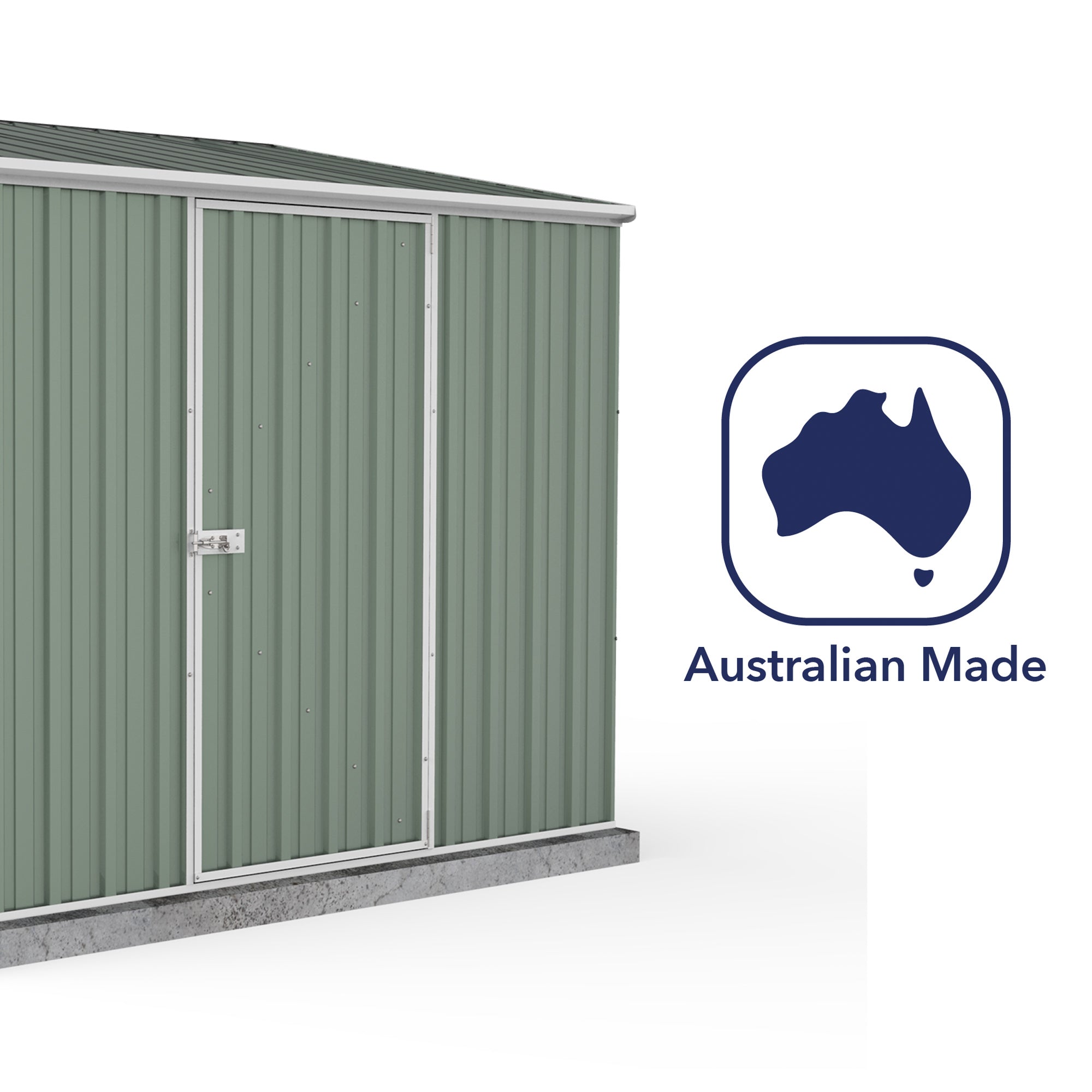 Mercia Absco Space Saver Titanium Pent Metal Shed in Pale Eucalyptus (7'5x5) (ESDXL20MET004 - EAN 5029442074641)