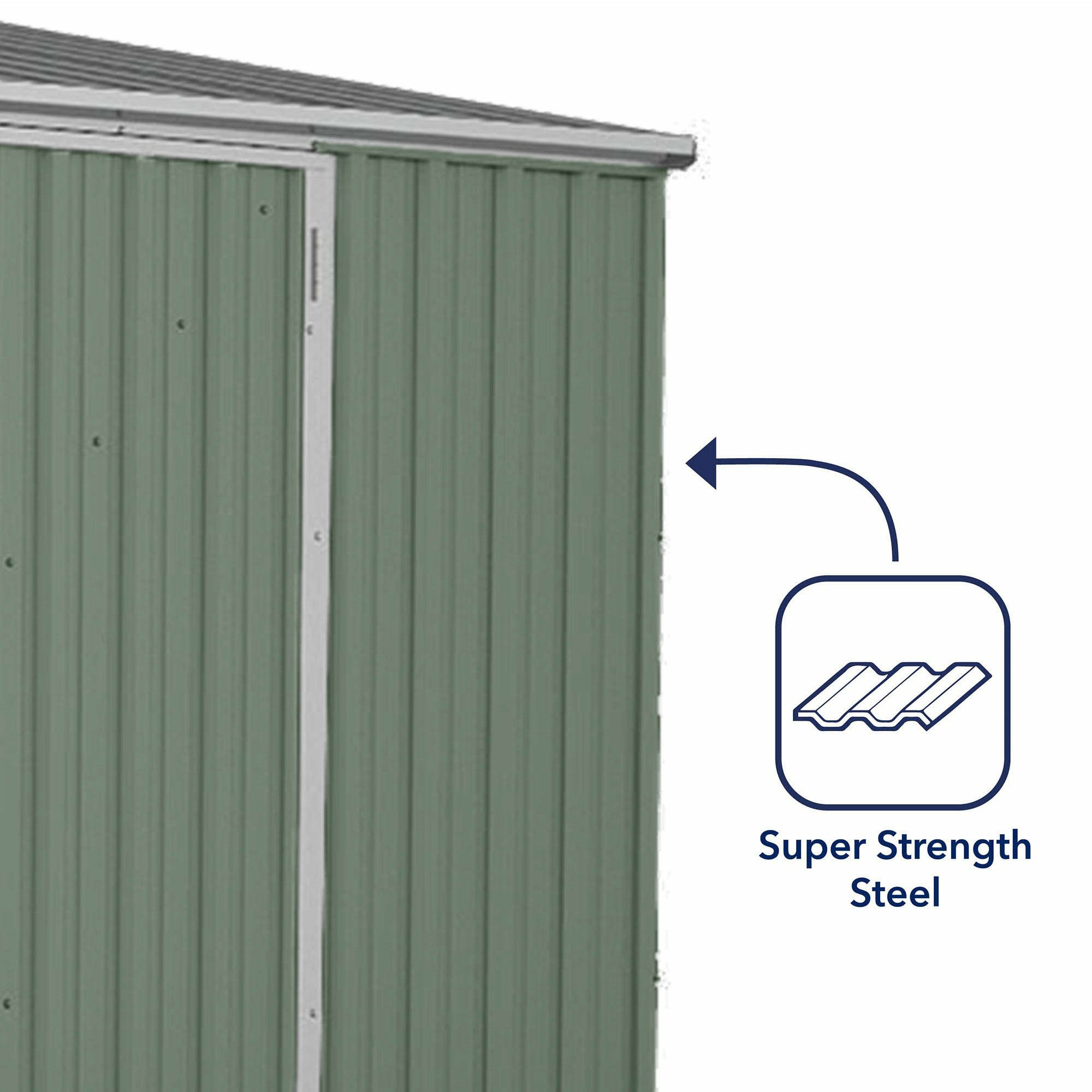 Mercia Absco Space Saver Titanium Pent Metal Shed in Pale Eucalyptus (10x5) (ESDXL20MET010 - EAN 5029442078847)