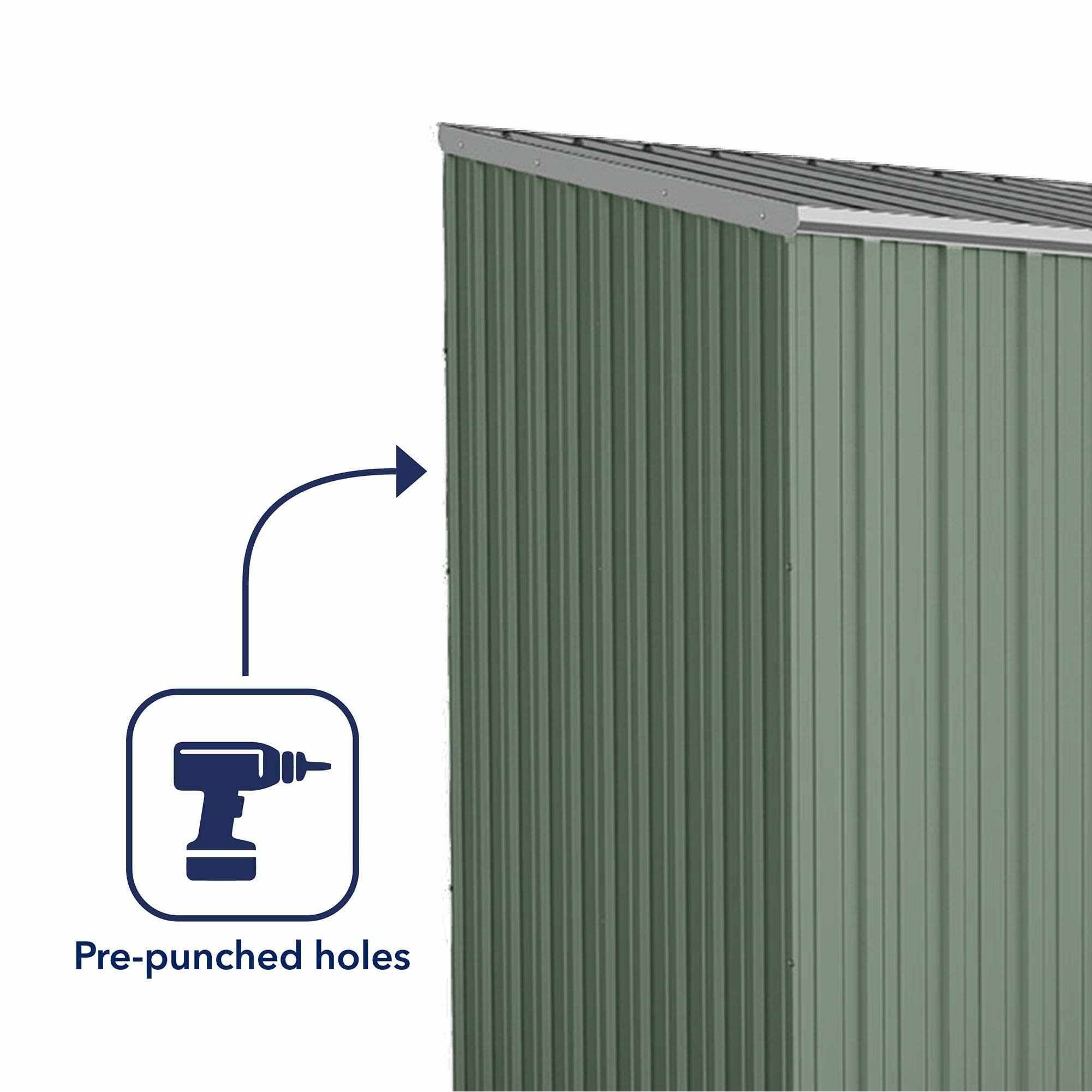 Mercia Absco Space Saver Titanium Pent Metal Shed in Pale Eucalyptus (10x5) (ESDXL20MET010 - EAN 5029442078847)