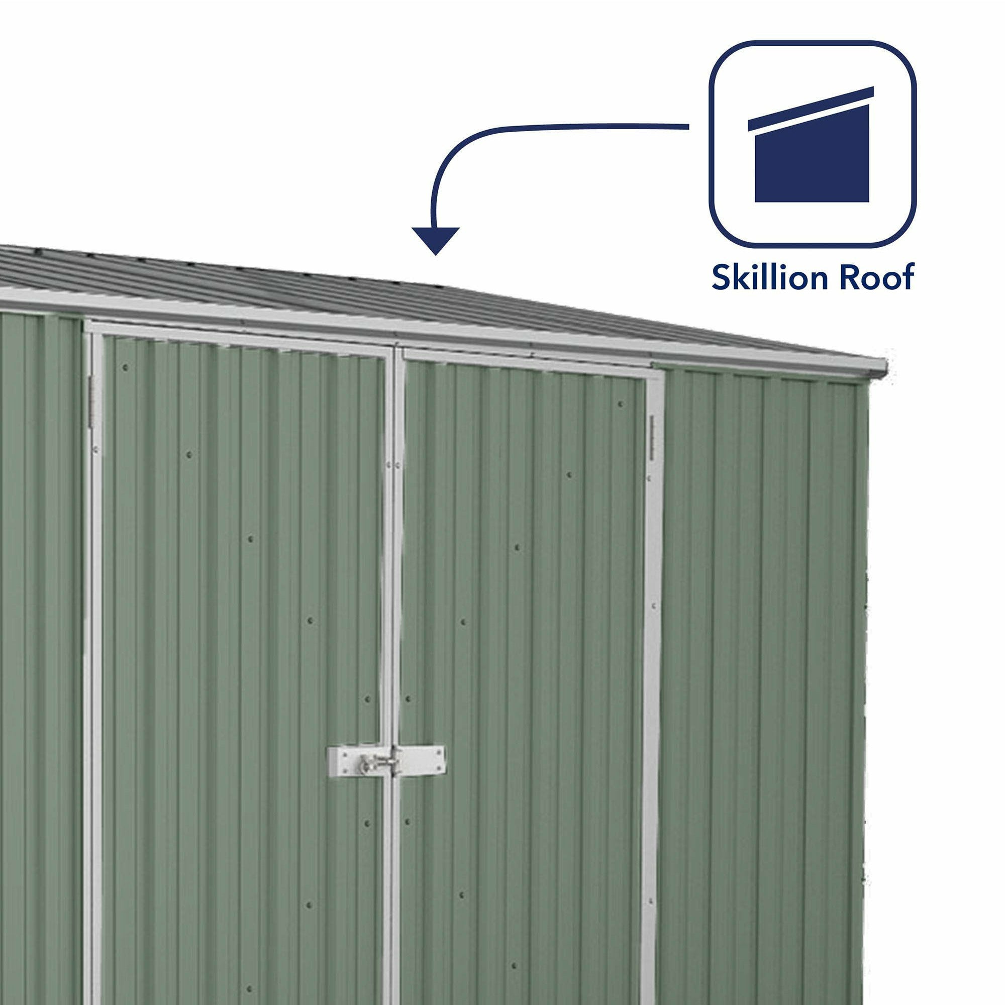 Mercia Absco Space Saver Titanium Pent Metal Shed in Pale Eucalyptus (10x5) (ESDXL20MET010 - EAN 5029442078847)