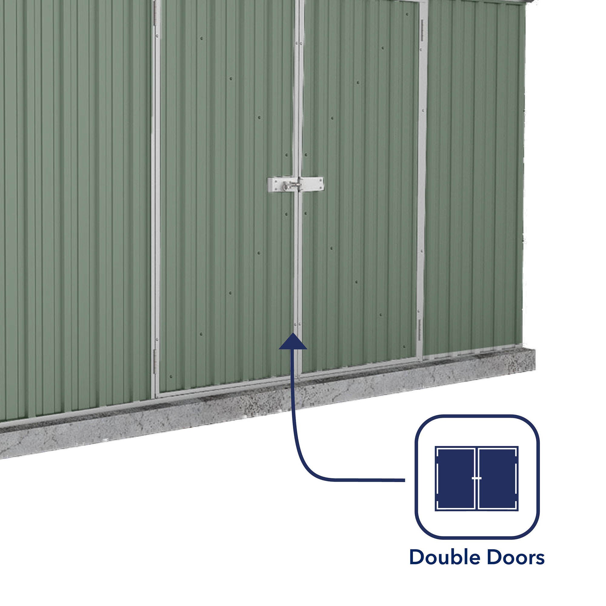 Mercia Absco Space Saver Titanium Pent Metal Shed in Pale Eucalyptus (10x5) (ESDXL20MET010 - EAN 5029442078847)