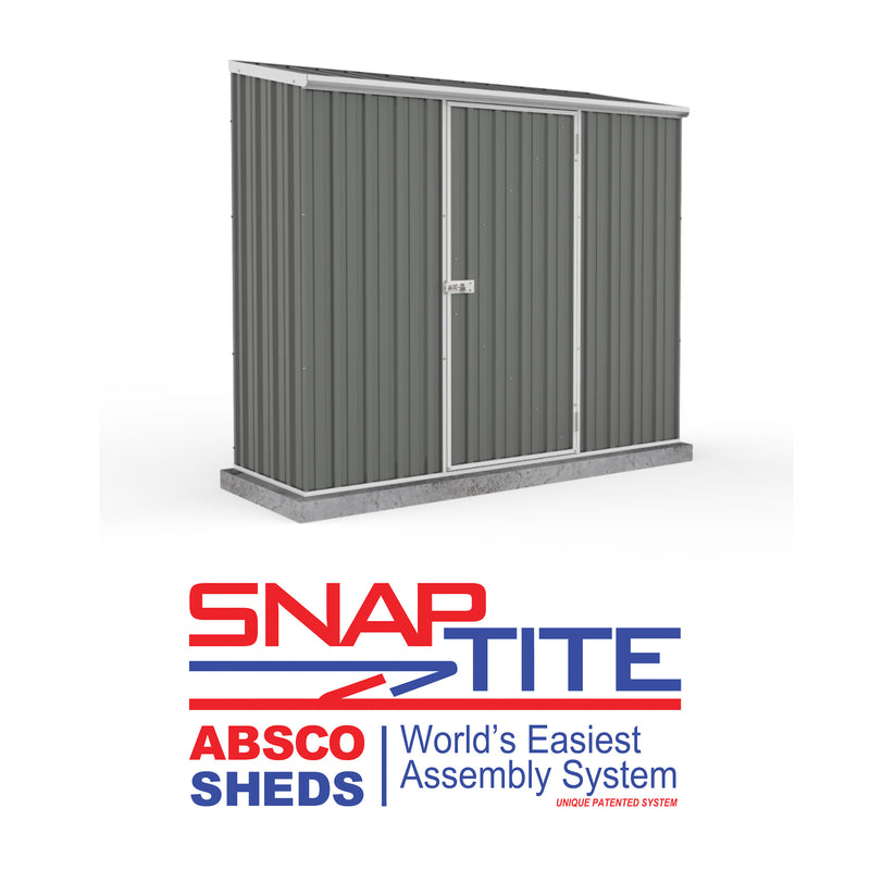 Mercia Absco Space Saver Titanium Pent Metal Shed in Woodland Grey (7'5x3) (ESDXL20MET096 - EAN 5029442090566)