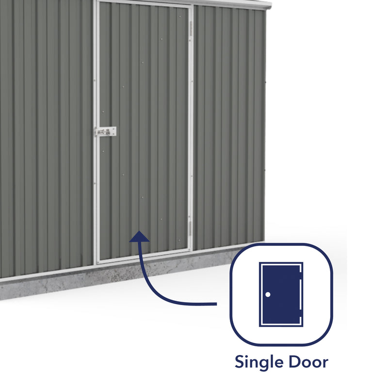 Mercia Absco Space Saver Titanium Pent Metal Shed in Woodland Grey (7'5x3) (ESDXL20MET096 - EAN 5029442090566)