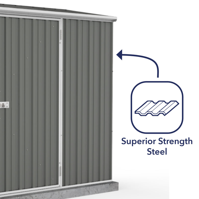 Mercia Absco Space Saver Titanium Pent Metal Shed in Woodland Grey (7'5x3) (ESDXL20MET096 - EAN 5029442090566)