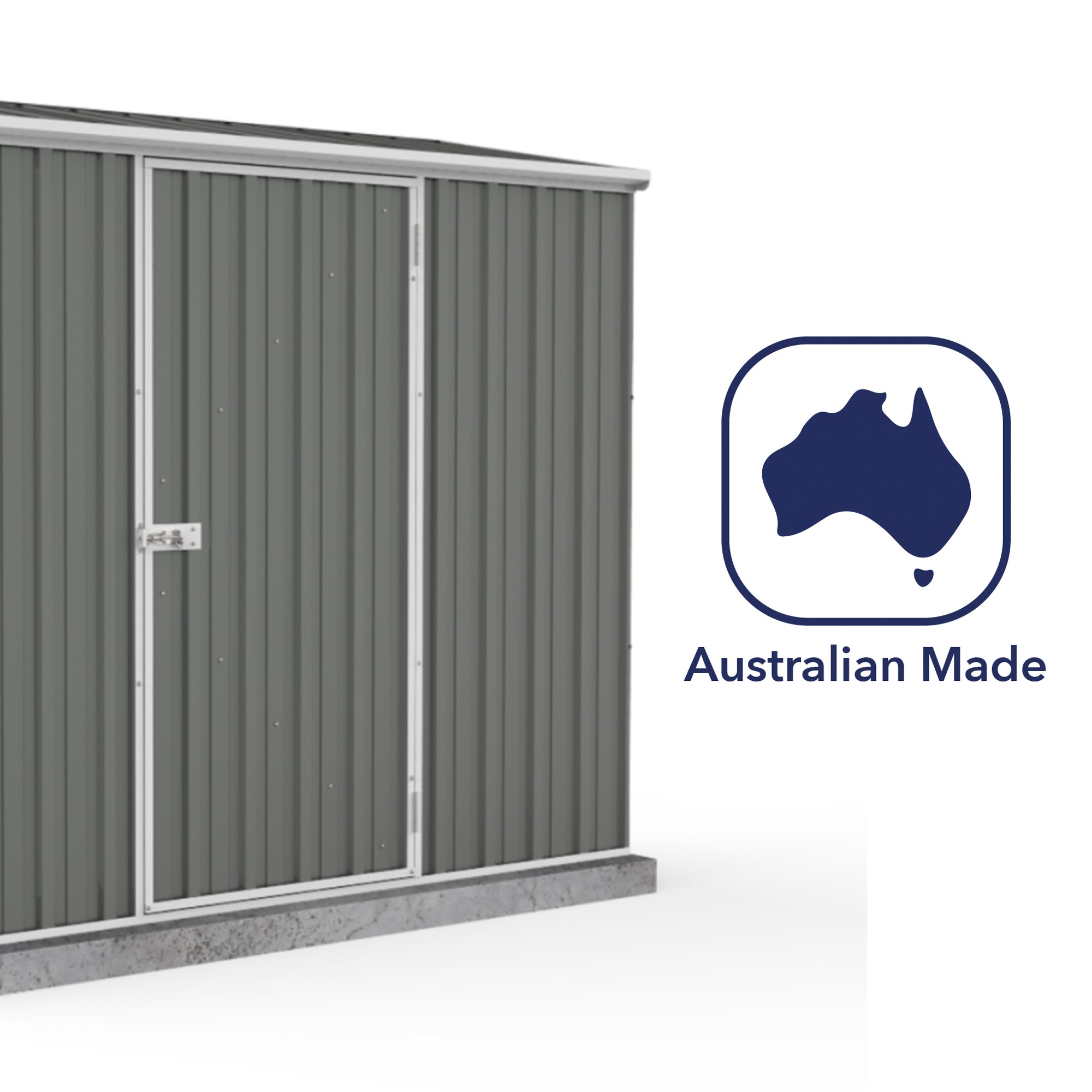 Mercia Absco Space Saver Titanium Pent Metal Shed in Woodland Grey (7'5x3) (ESDXL20MET096 - EAN 5029442090566)