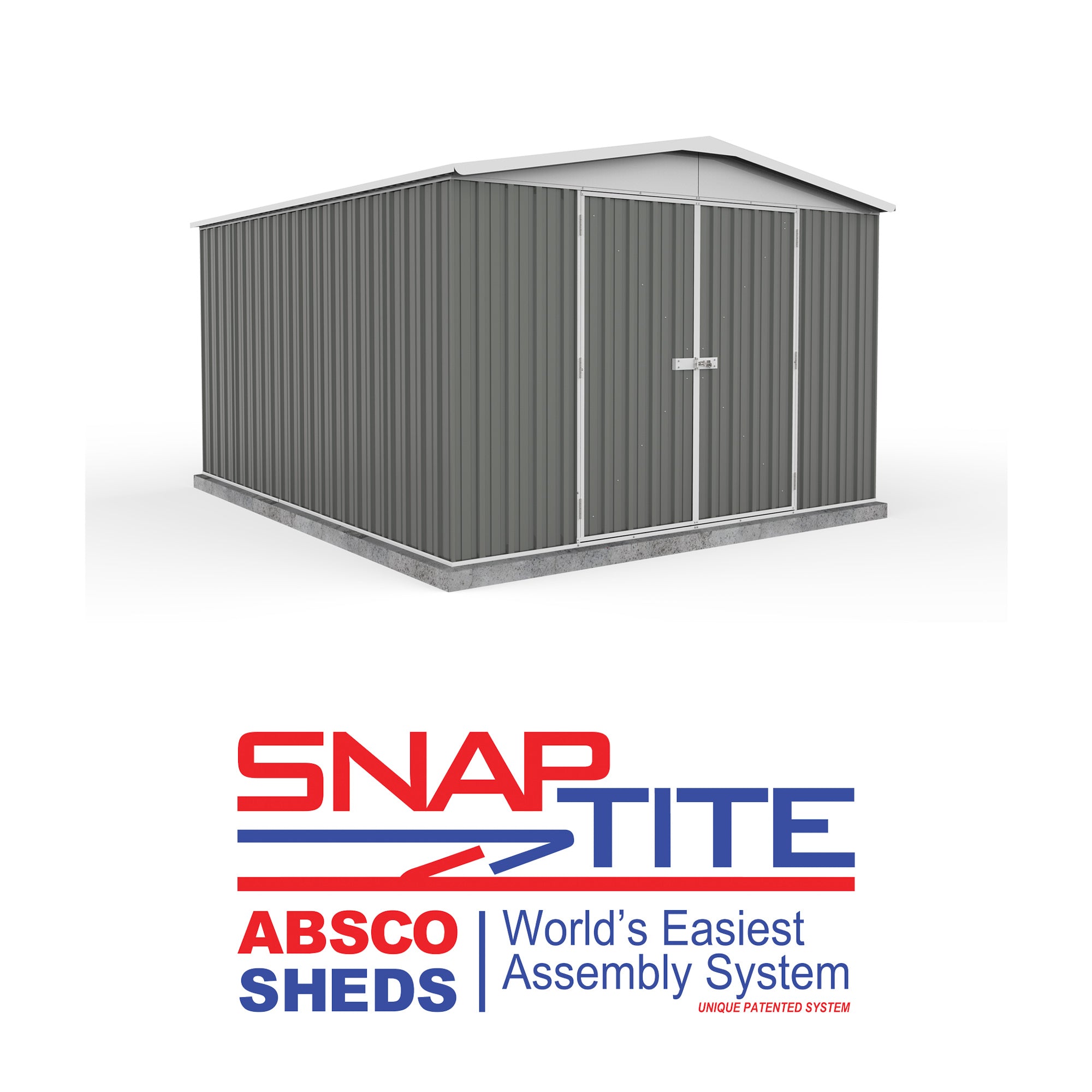 Mercia Absco Regent Apex Metal Shed in Woodland Grey (10x12) (ESDXL20MET098 - EAN 5029442090580)