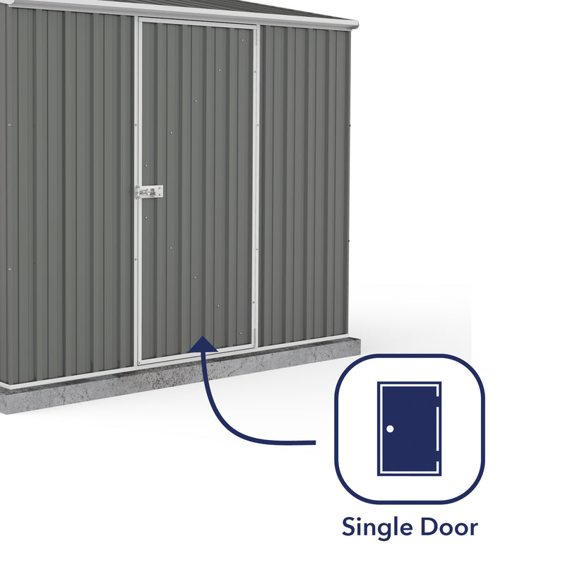 Mercia Absco Space Saver Titanium Pent Metal Shed in Woodland Grey (7'5x5) (ESDXL20MET100 - EAN 5029442090603))