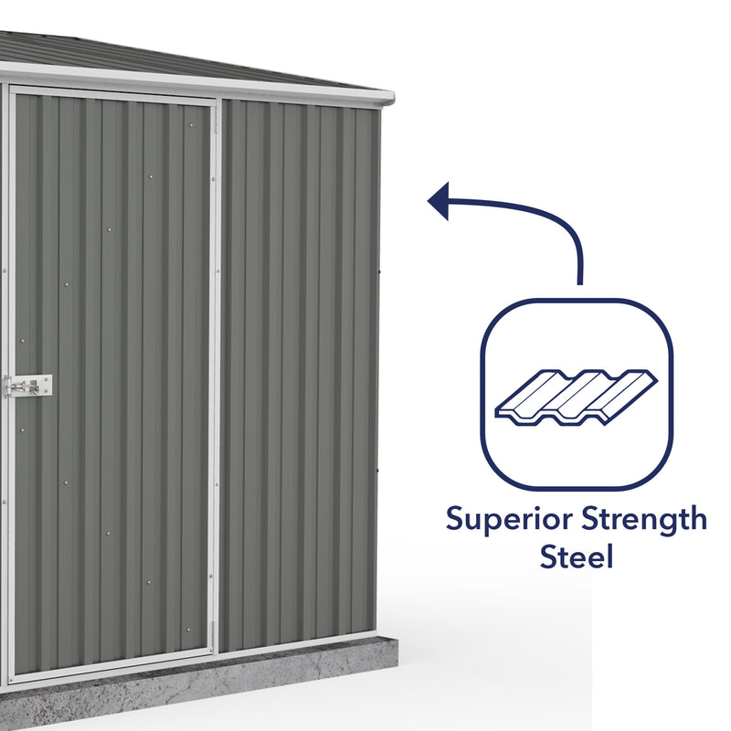 Mercia Absco Space Saver Titanium Pent Metal Shed in Woodland Grey (7'5x5) (ESDXL20MET100 - EAN 5029442090603))