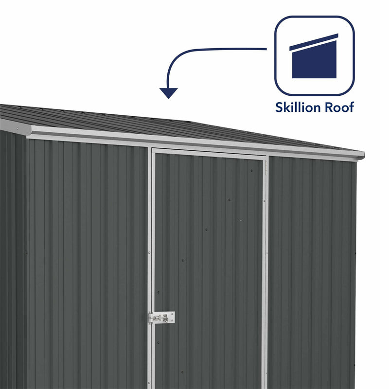 Mercia Absco Space Saver Titanium Pent Metal Shed in Dark Grey (7'5x5) (ESDXL20MET108 - EAN 5029442005348)