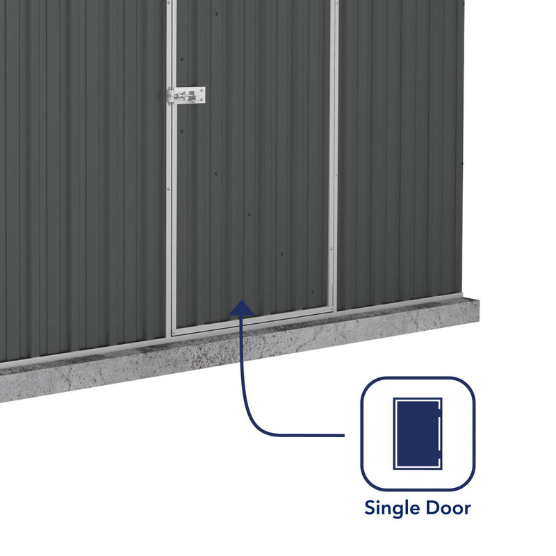 Mercia Absco Space Saver Titanium Pent Metal Shed in Dark Grey (7'5x5) (ESDXL20MET108 - EAN 5029442005348)