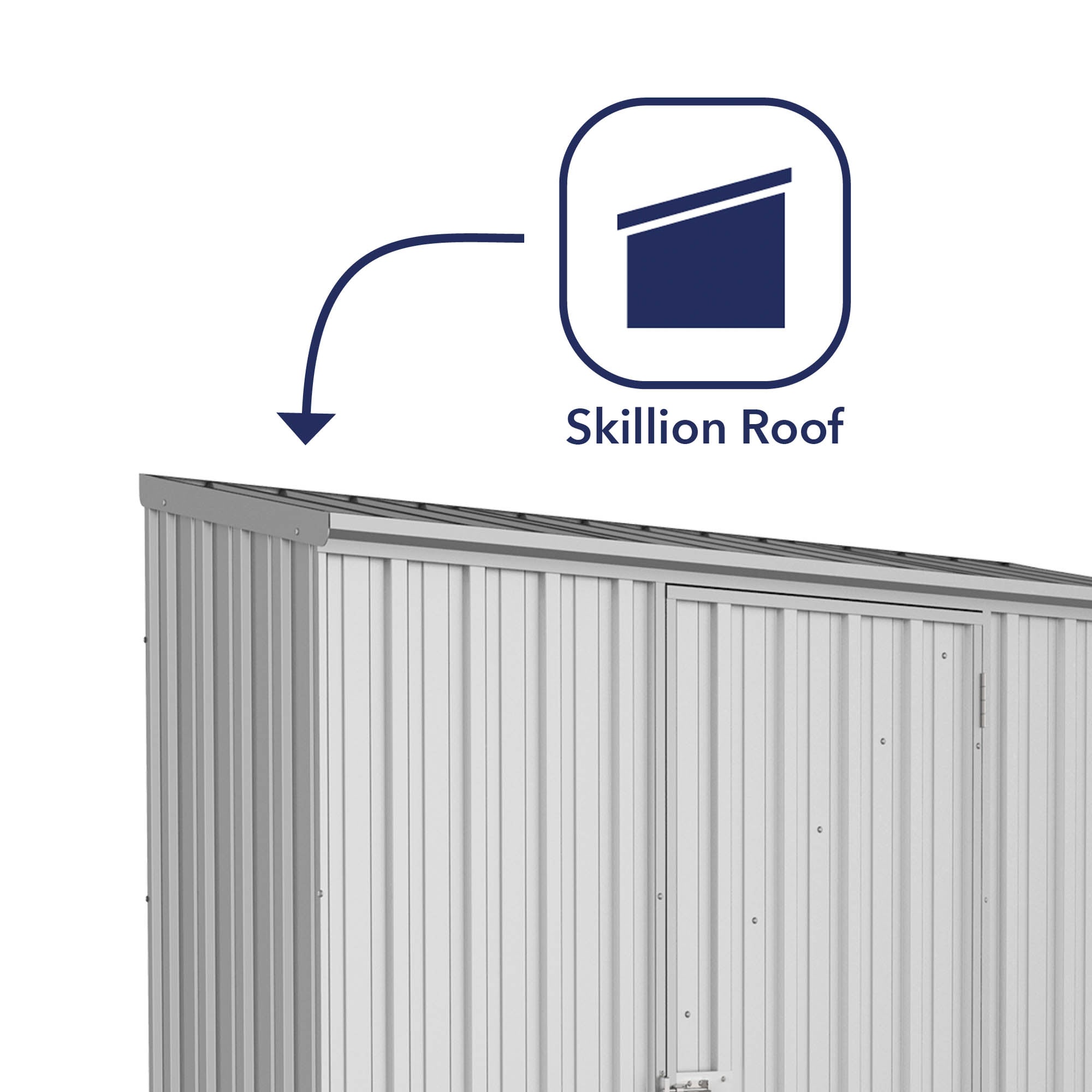 Mercia Absco Space Saver Titanium Pent Metal Shed in Zinc (7'5x3) (ESDXL20MET109 - EAN 5029442005355)