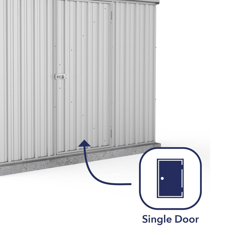 Mercia Absco Space Saver Titanium Pent Metal Shed in Zinc (7'5x3) (ESDXL20MET109 - EAN 5029442005355)