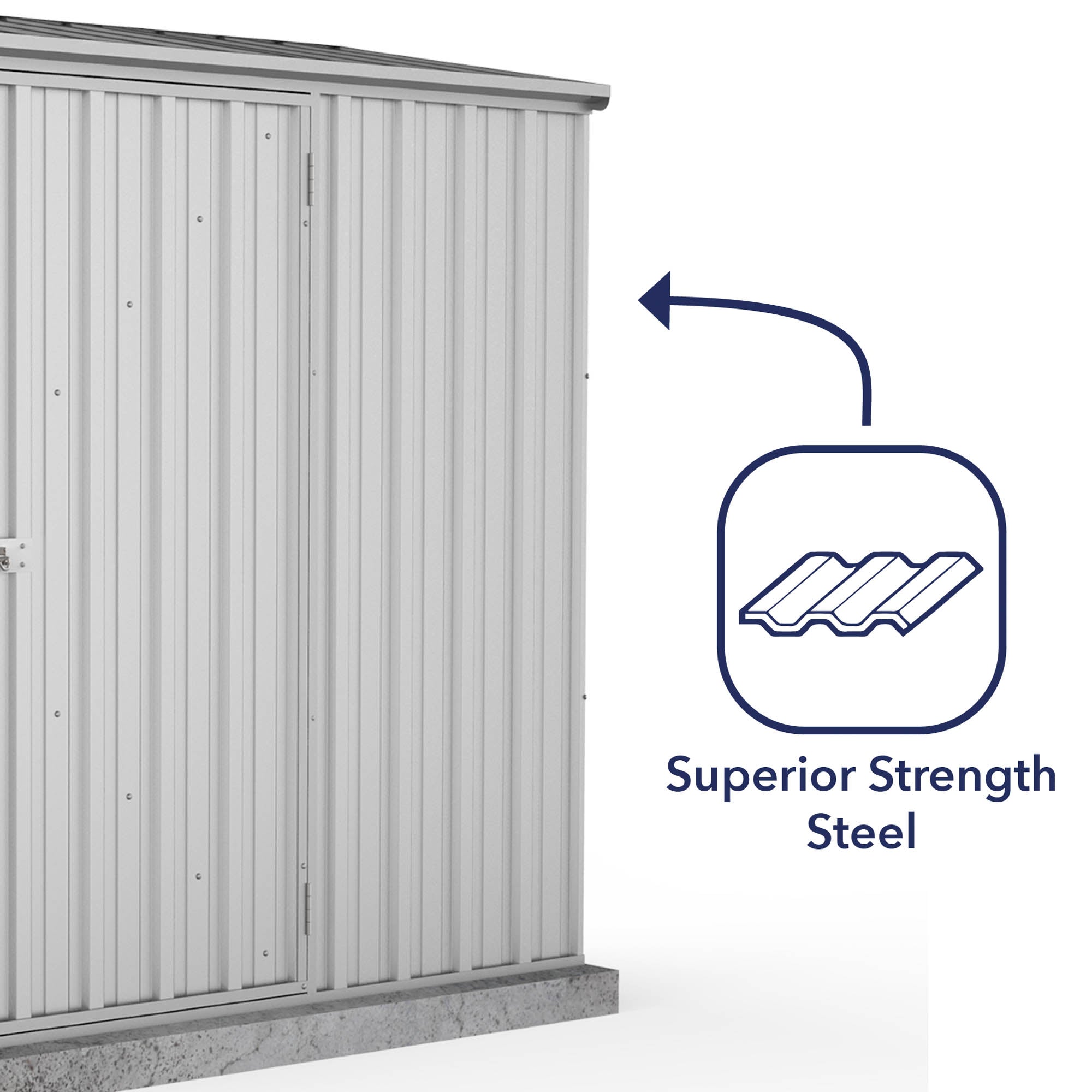 Mercia Absco Space Saver Titanium Pent Metal Shed in Zinc (7'5x3) (ESDXL20MET109 - EAN 5029442005355)